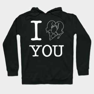 Adorable Greyhound dog lovers design; I heart you, I love you Hoodie